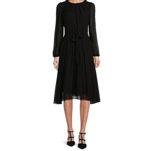NWT Leslie Fay Black Midi Dress – Balloon Sleeves